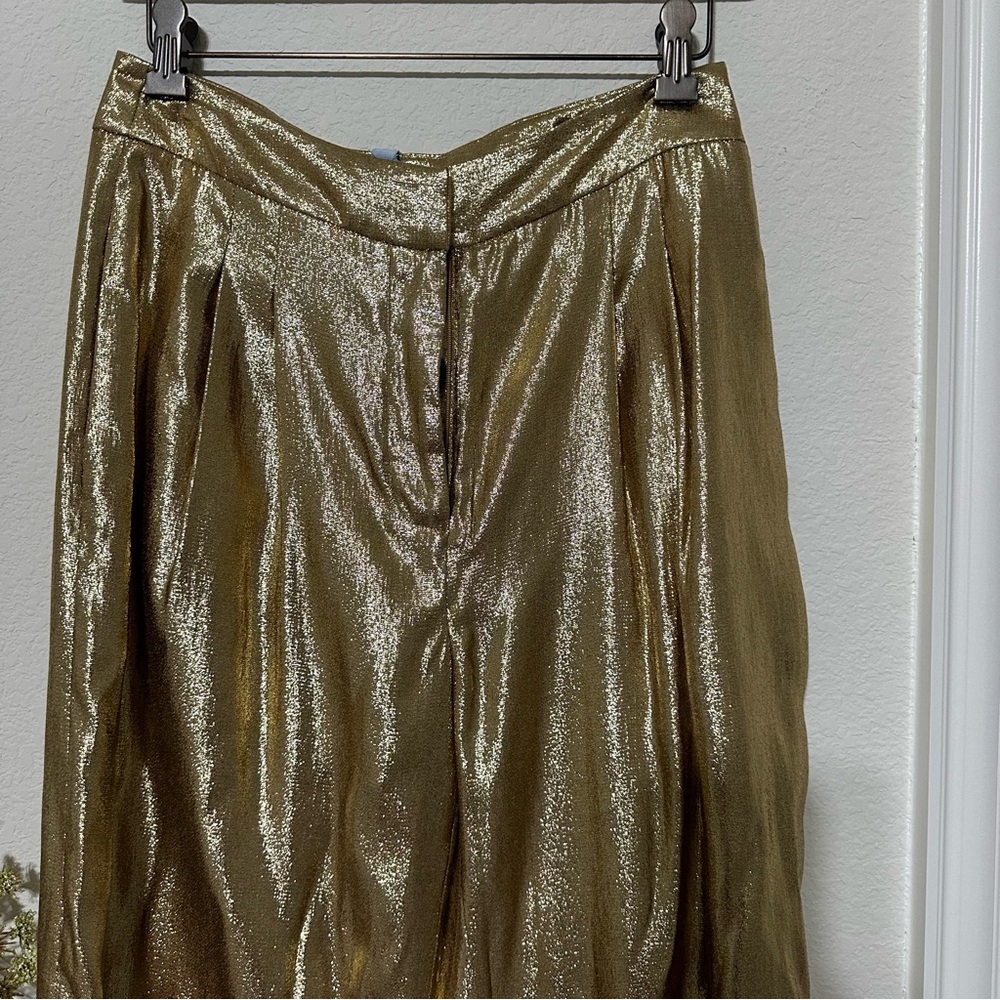 ANTONIO MELANI Shiny Gold Trousers - Picture 6 of 6